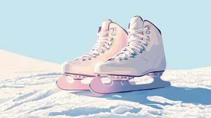  A blue sky with snow-topped skates