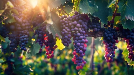 Fototapeta premium Grapes on the Vine