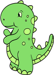 Fototapeta premium Cute Baby Green Dinosaur