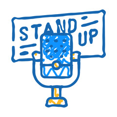 standup event doodle icon sketch vector. standup event sign. isolated symbol illustration