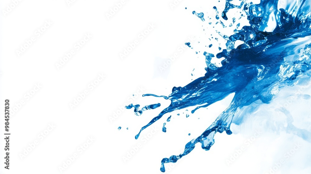 Poster the background in this image is created by a splash of blue ink splashing in water.