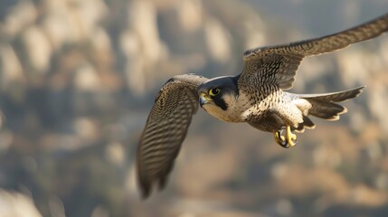 Obraz premium Peregrine Falcon in Flight