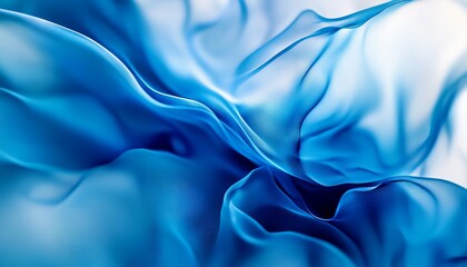 Blue Silk Fabric Texture - Abstract Background