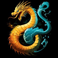 Fototapeta premium Water Dragon Illustration
