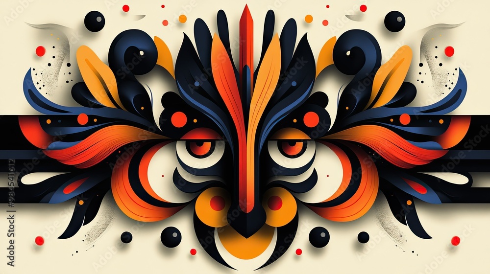 Poster designing a unique logo with custom typography and abstract patterns