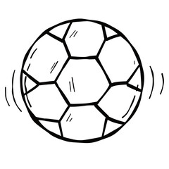Obraz premium Hand-drawn soccer ball, in outlines with transparency