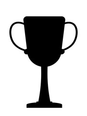 Cup icon. Trophy sign. Black winner award flat vector illustration isolated on transparent background. Champion prize of win in sport game or tournament, achievements, competitions.