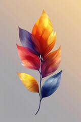 Ilustración de colorido conjunto de hojas otoñales