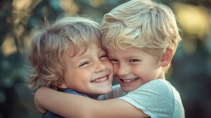 Childhood friendship rekindling, capturing the joy of reconnecting after years apart