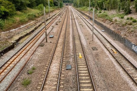 railway tracks in the countryside