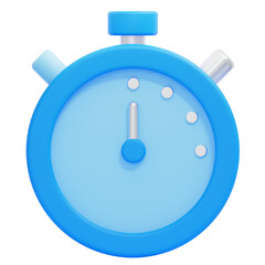 PNG 3D Timer Icon Isolated on a White Background