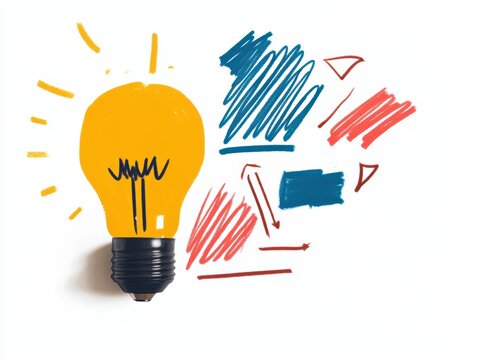 Abstract diagram showing business ideas transforming into a structured action plan, with key points highlighted