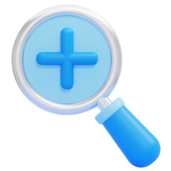 PNG 3D Zoom In Icon Isolated on a White Background