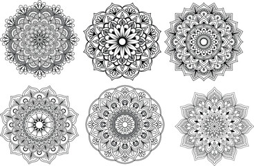 indian mandala art design vector. Circular pattern in form of mandala for Henna, Mehndi, tattoo, decoration. Decorative frame ornament in ethnic oriental style. Coloring book page.