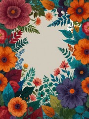 Floral border with vibrant colors.