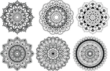 indian mandala art design vector. Circular pattern in form of mandala for Henna, Mehndi, tattoo, decoration. Decorative frame ornament in ethnic oriental style. Coloring book page.