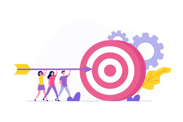 Concentration and focus on business target. Stay Focused Concept. Emphasizes concentration on business objectives, goals, or targets.