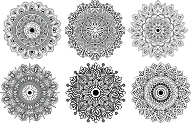 indian mandala art design vector. Circular pattern in form of mandala for Henna, Mehndi, tattoo, decoration. Decorative frame ornament in ethnic oriental style. Coloring book page.