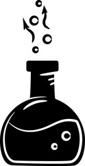 Laboratory silhouette, Hand-drawn boiling flask silhouette