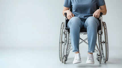 Obraz premium Woman with a Physical Disability Smiling in a Wheelchair | Confidence, Strength, and Inclusivity