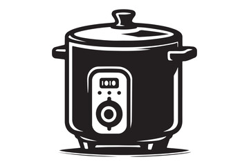 Rice Cooker Appliance Icon in Vector Silhouette