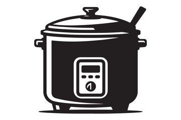 Rice Cooker Graphic Silhouette Vector Image