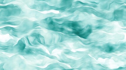 Washed teal wavy blur water reflection melange seamless pattern Aquarelle effect fashion fabric for coastal nautical wallpaper background Dyed washed with blurry gradient tileable swatch