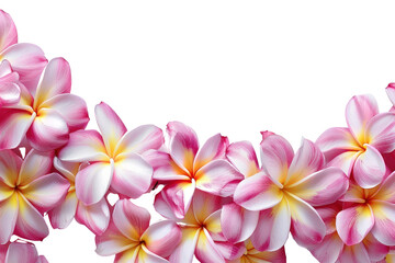 PNG Vibrant pink plumeria flowers border