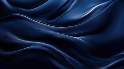 Obraz premium Abstract waves of deep blue fabric create a smooth, flowing texture.