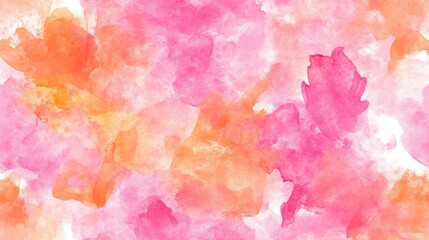 Fototapeta premium Watercolor seamless pattern featuring pink and orange textures for various print applications in a hand painted style