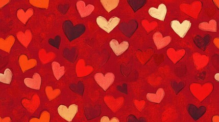 Seamless red backdrop featuring heart shapes