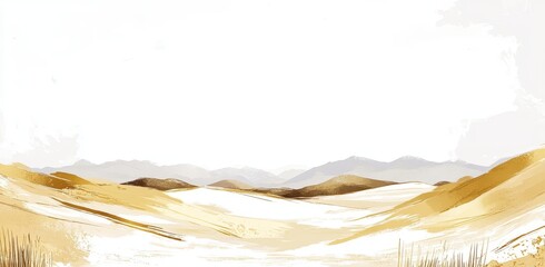 A corporate abstract design template using pastel colors and gold brush strokes