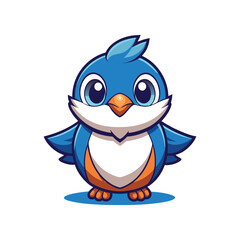 Obraz premium cute little bird cartoon animal vector illustration