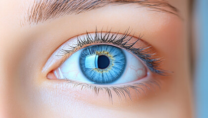 Obraz premium Close-up of an eye chart being pointed to during a vision test, eye exam, visual health checkup 