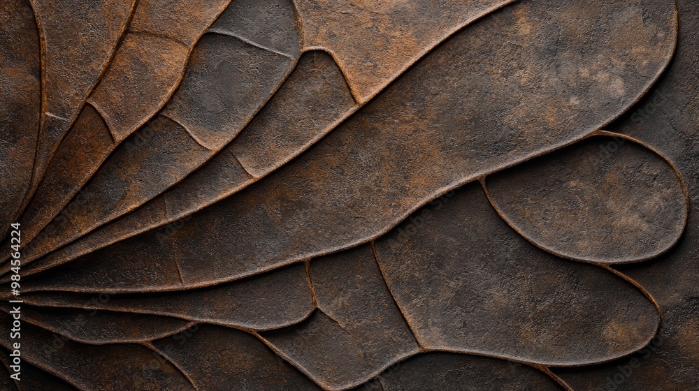 Poster artistic brown leather texture with layered patterns creating a unique and intricate design for crea