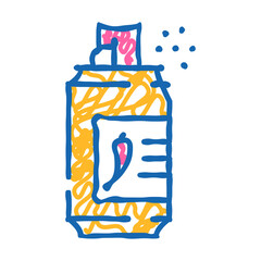 pepper spray protest meeting doodle icon sketch vector. pepper spray protest meeting sign. isolated symbol illustration
