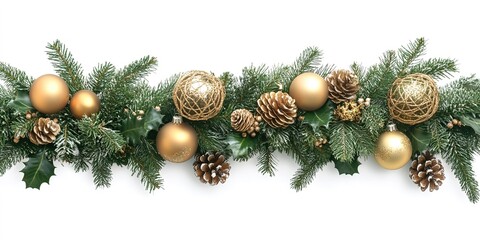 Christmas tree branch decorated with toys, Christmas garland