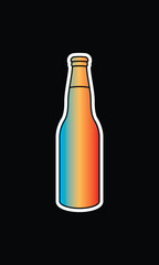 A bottle of sparkling water. Original vector illustration in vintage style.