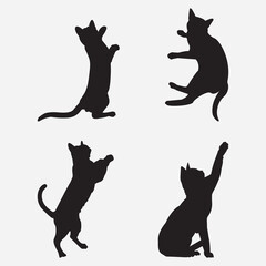 Print Cat silhouette isolated on white background