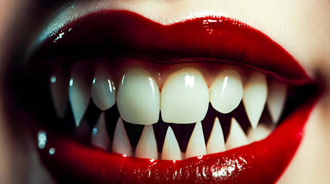 Bouche ouverte avec dents pointues