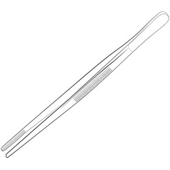 Medical straight tweezers also for Professional Aquarium Terrarium Straight Feeding Tweezers contour, outline lines drawn