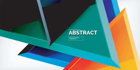 Abstract background - glossy triangles. Vector Illustration For Wallpaper, Banner, Background, Card, Book Illustration, landing page