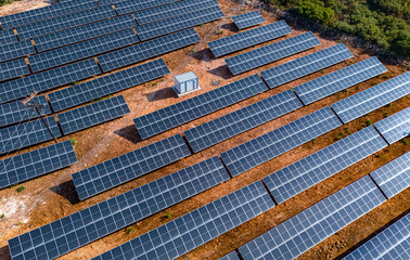 Modern solar power system mounted on ground