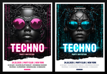 DJ trance event poster &ndash; or flyer &ndash; images are generative ai