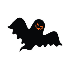 Halloween cartoon ghost isolated on white background