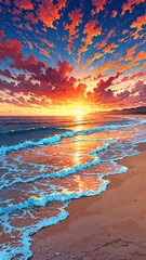 sunset over the sea wallpaper