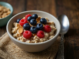 Oatmeal with berries.