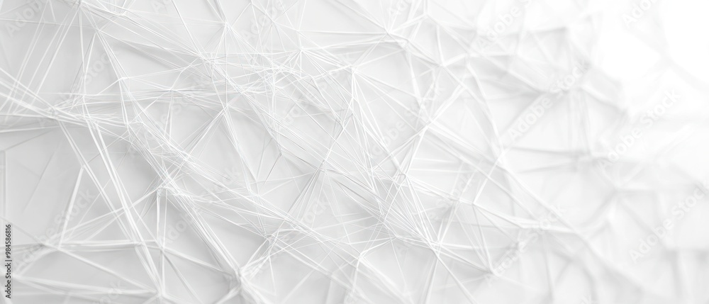Poster abstract white network design with interconnected lines and shapes.