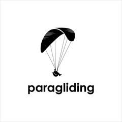 adventure paragliding logo vector fly parachuting design