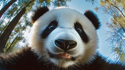 Fototapeta premium Panda Bear Fisheye